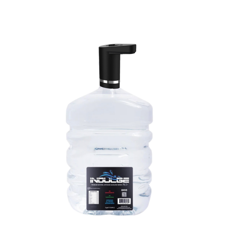 Water Bottle Pump Dispenser 3- 5 Gallon, Manual Straight Plug Button, –  Indulge Alkaline Water